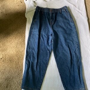 Elastic waist balloon jeans